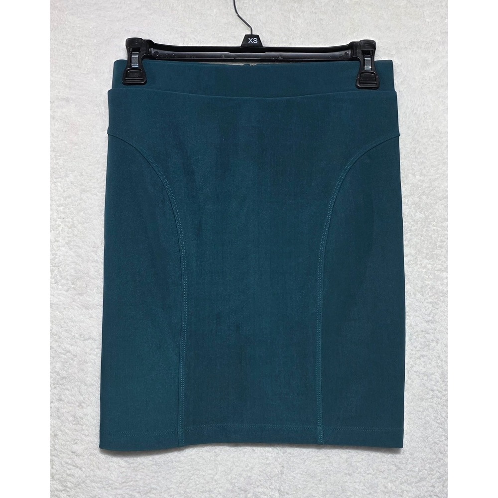 XXI Forever 21 Teal Bodycon Pencil Skirt Exposed Back Zip High Waist Small